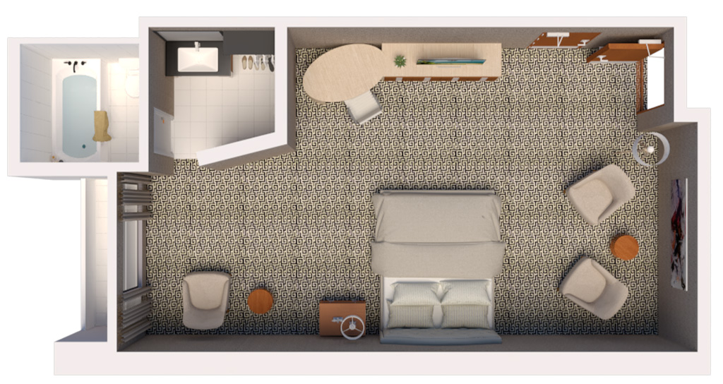 Deluxe King Bed Floor Map